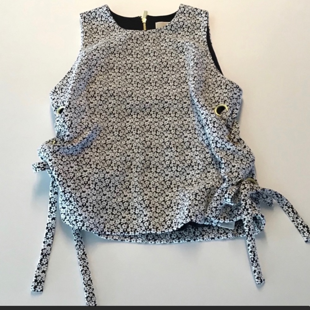 NWT MICHAEL Michael Kors side tie sleeveless top